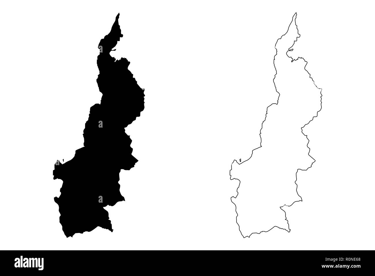 West Sulawesi (suddivisioni di Indonesia, Province di Indonesia) mappa illustrazione vettoriale, scribble schizzo Sulawesi Barat mappa Illustrazione Vettoriale