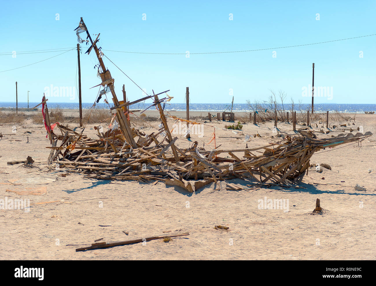 Bombay Beach sul Salton Sea, CALIFORNIA, STATI UNITI D'AMERICA Foto Stock