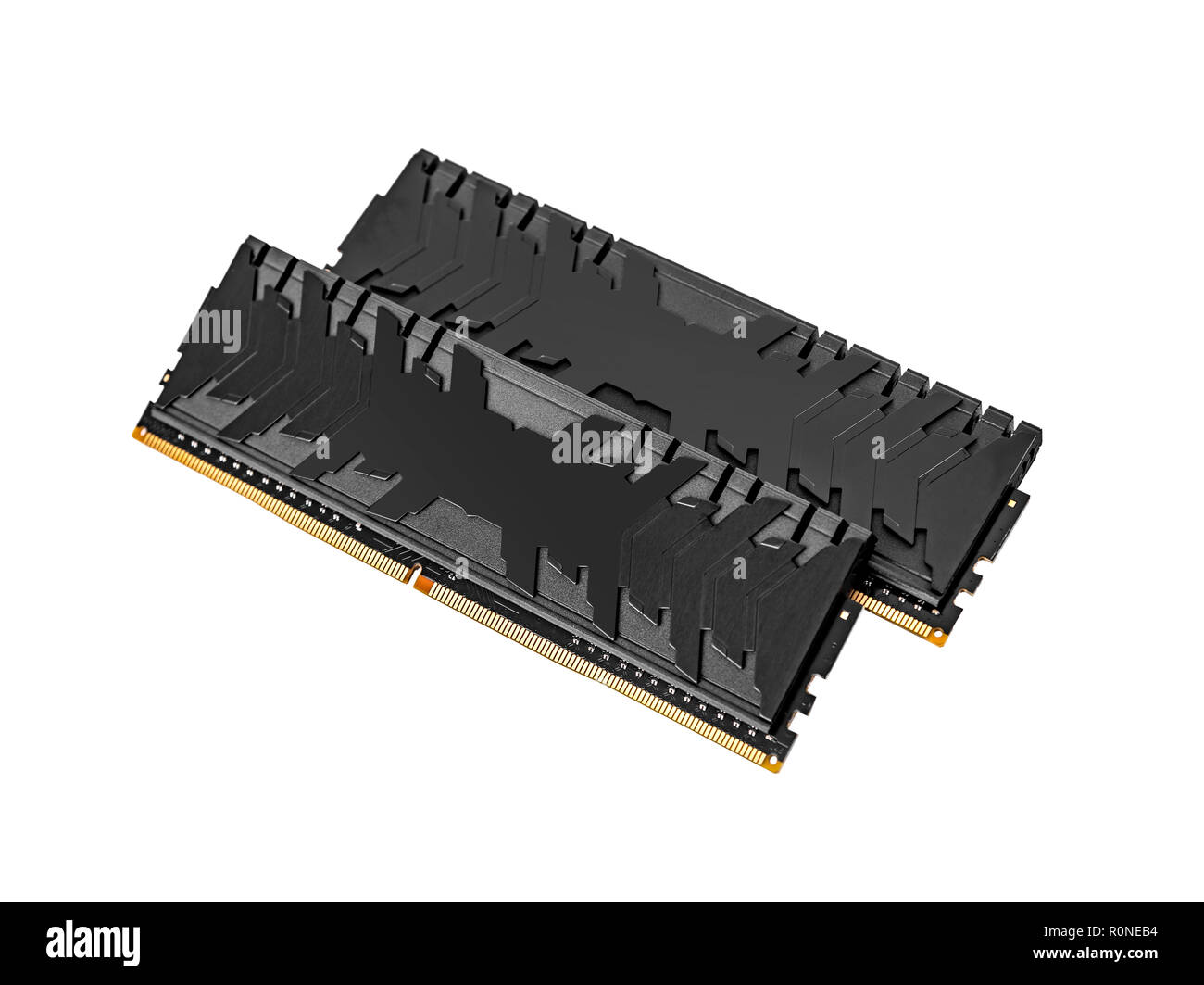 Ram DDR4 moduli di memoria isolate su uno sfondo bianco. Foto Stock