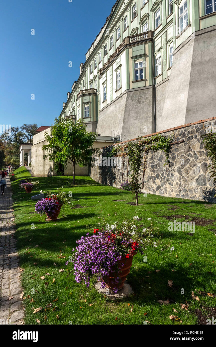 Giardino di Praga Na Valech, Prague Castle Garden, fiori, Repubblica Ceca Foto Stock