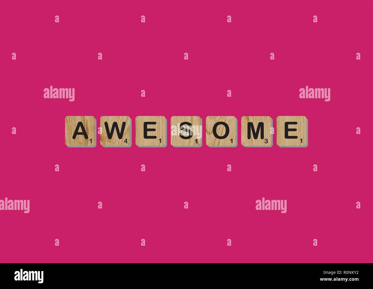 Scrabble blocchi piastrelle precisa Awesome alfabeto di auto sviluppo preventivo motivazionale ispirando concetto preventivo Illustrazione Vettoriale
