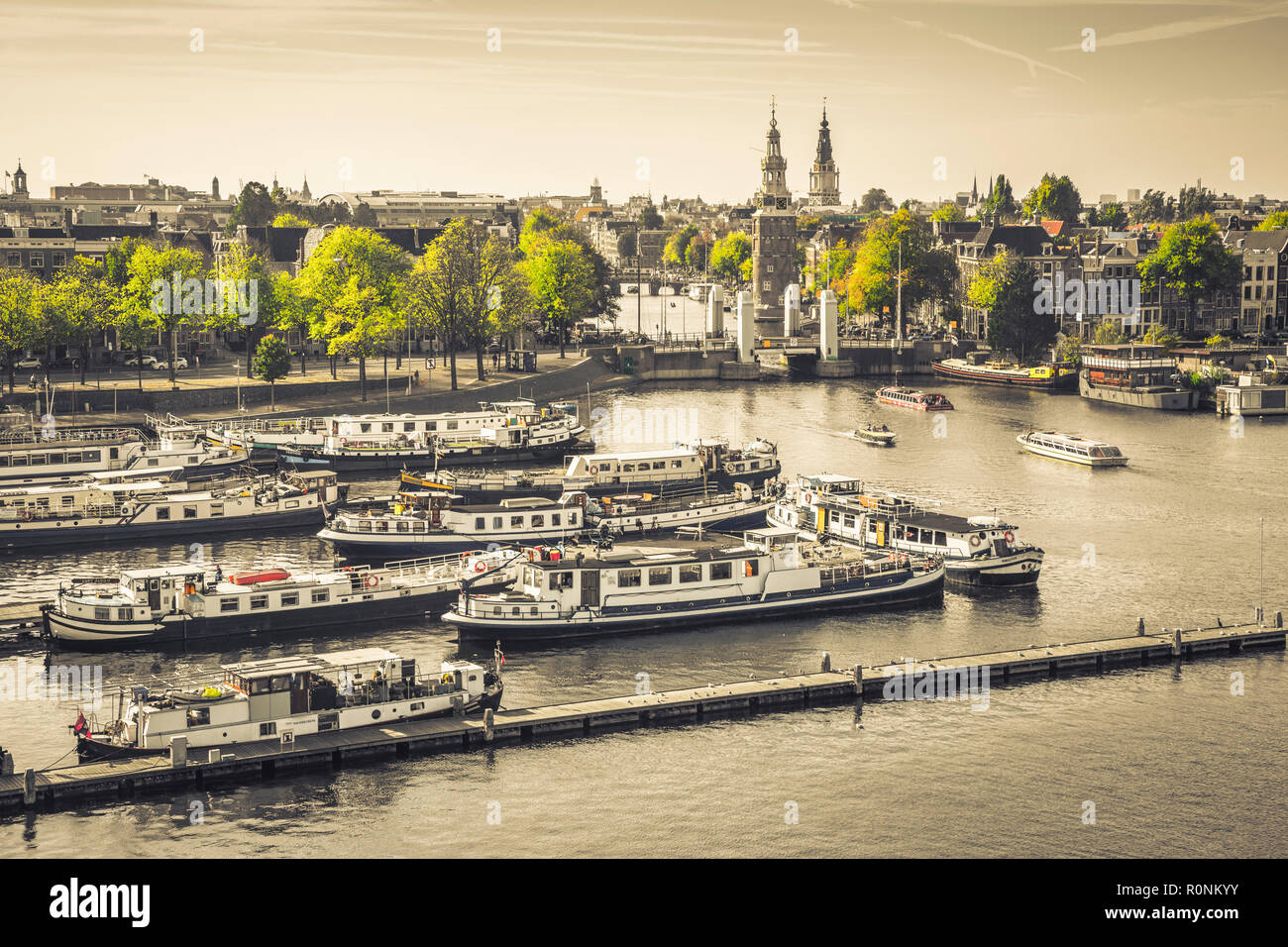 Vista Pavoramic tof Amsterdam, foto d'epoca Foto Stock