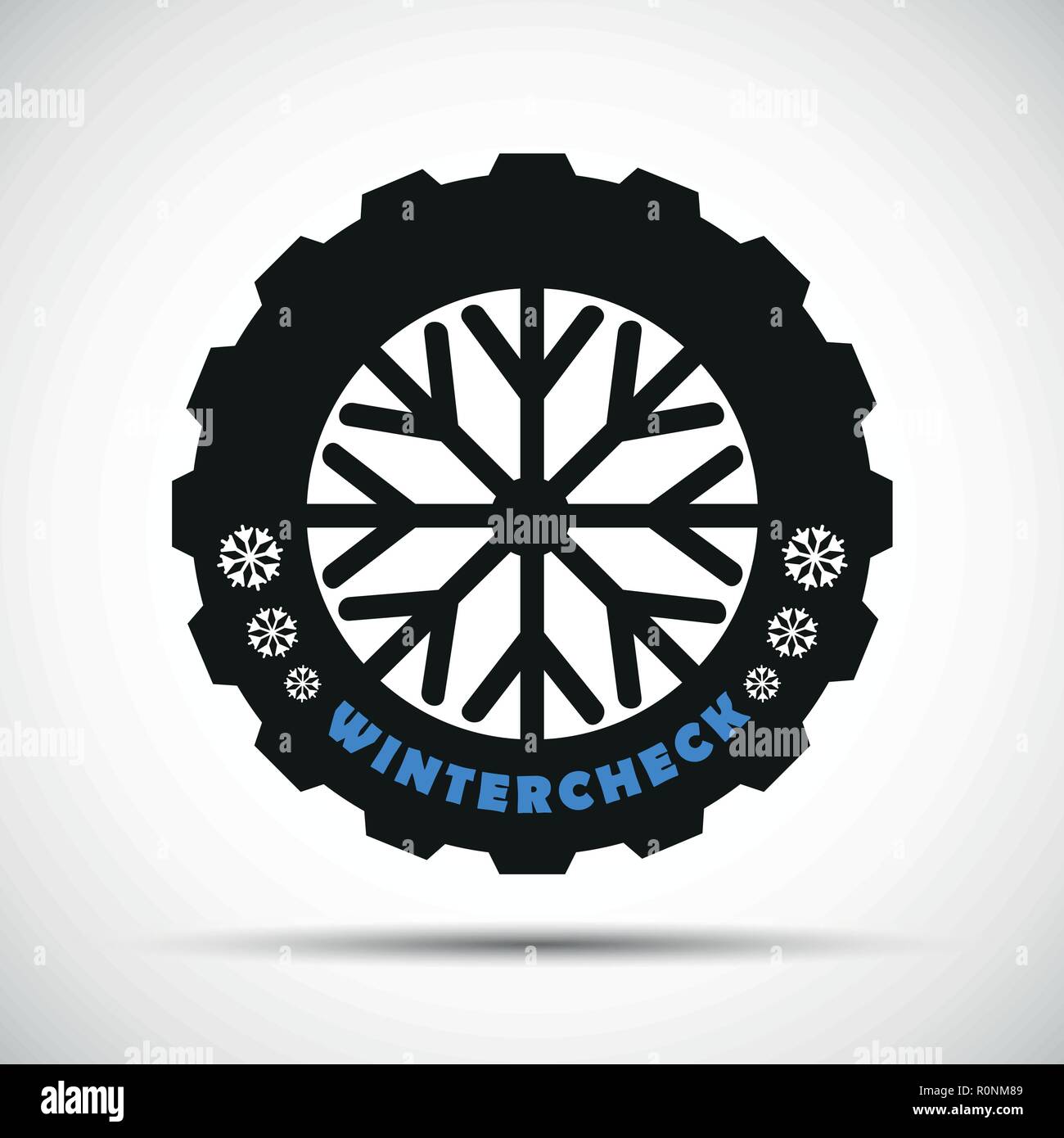 Inverno di pneumatici vettura segno con il simbolo del fiocco di neve in  inverno e controllare la tipografia illustrazione vettoriale Immagine e  Vettoriale - Alamy