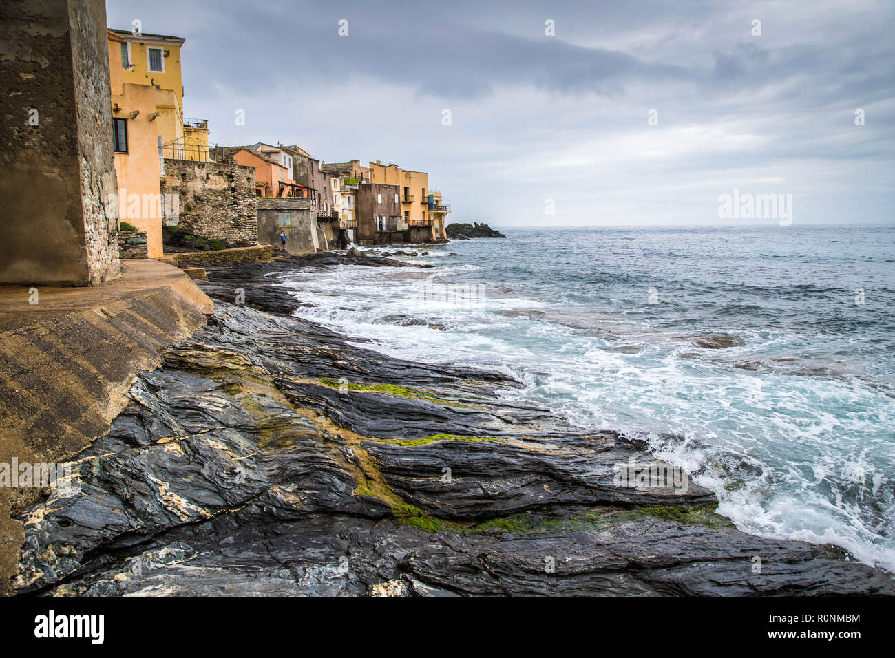 Vista costiera di Bastia, Corsica, Francia Foto Stock
