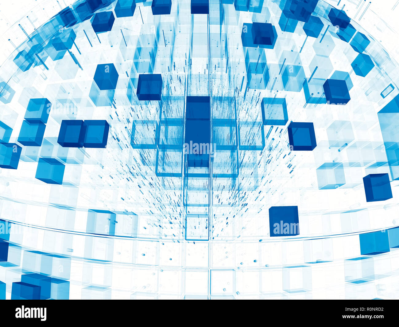Bianco e blu design - dome - abstract generati digitalmente imag Foto Stock