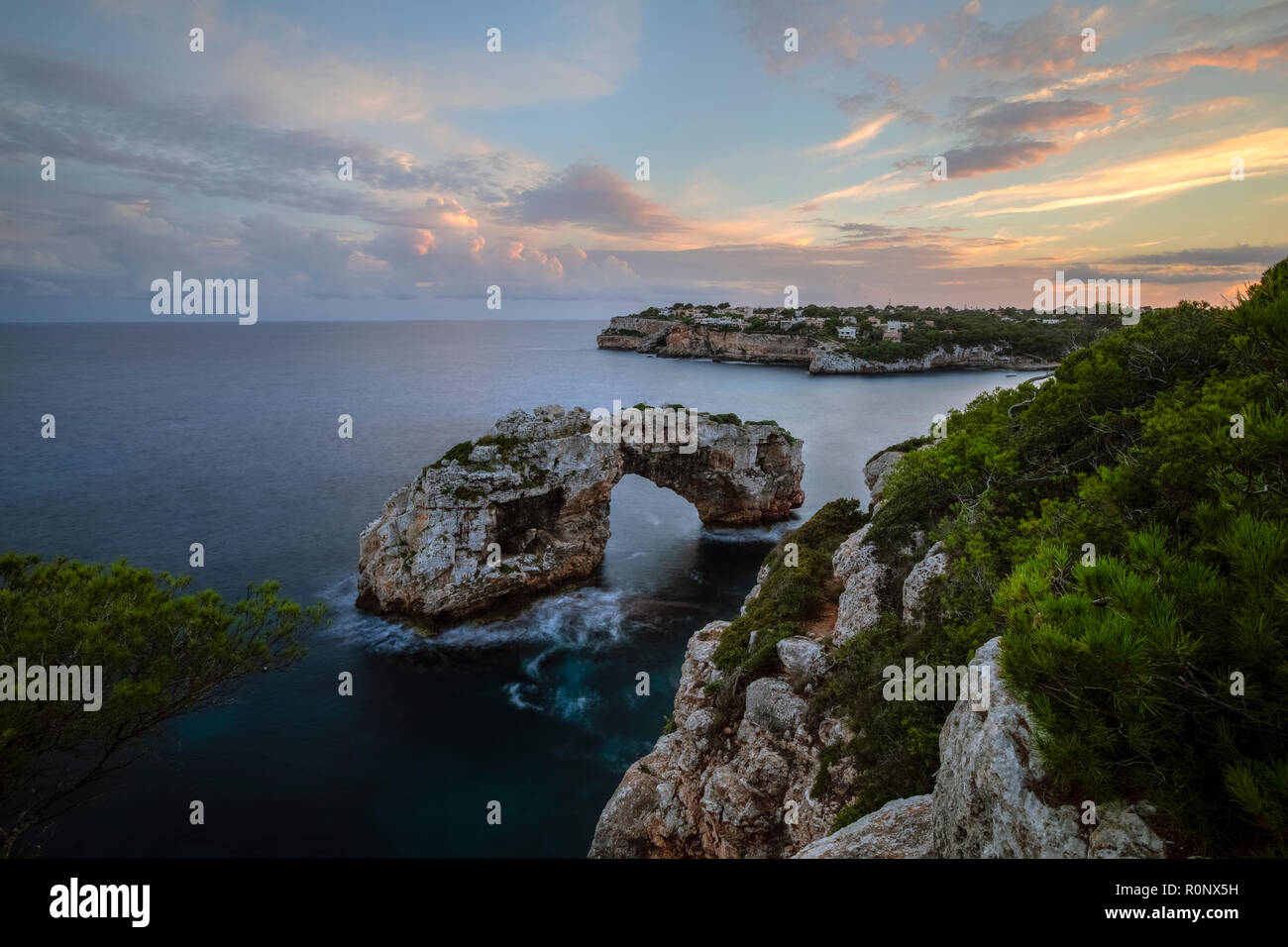 Cala Santanyi, Es Pontas, Maiorca, isole Baleari, Spagna, Europa Foto Stock