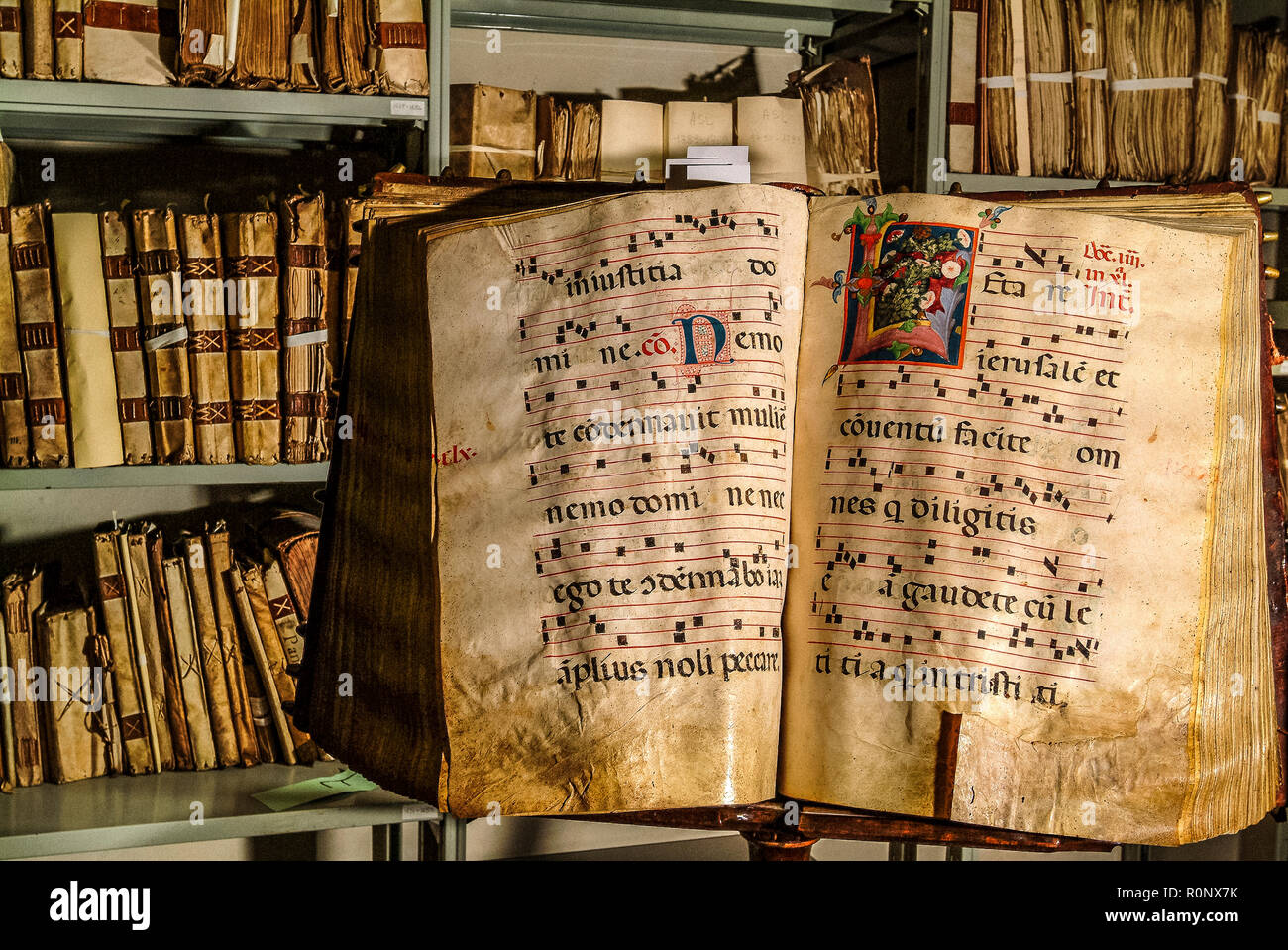 Italia Firenze antichi manoscritti antichi De'Medici famiglia Foto Stock