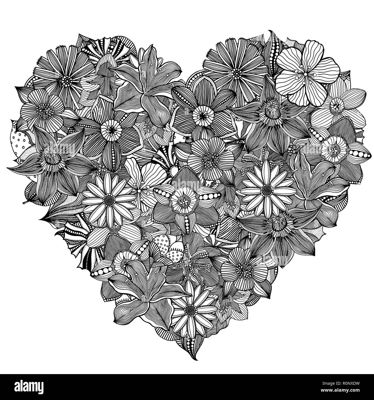 A forma di cuore illustrazione del modello. Vettore. Isolato su bianco Illustrazione Vettoriale