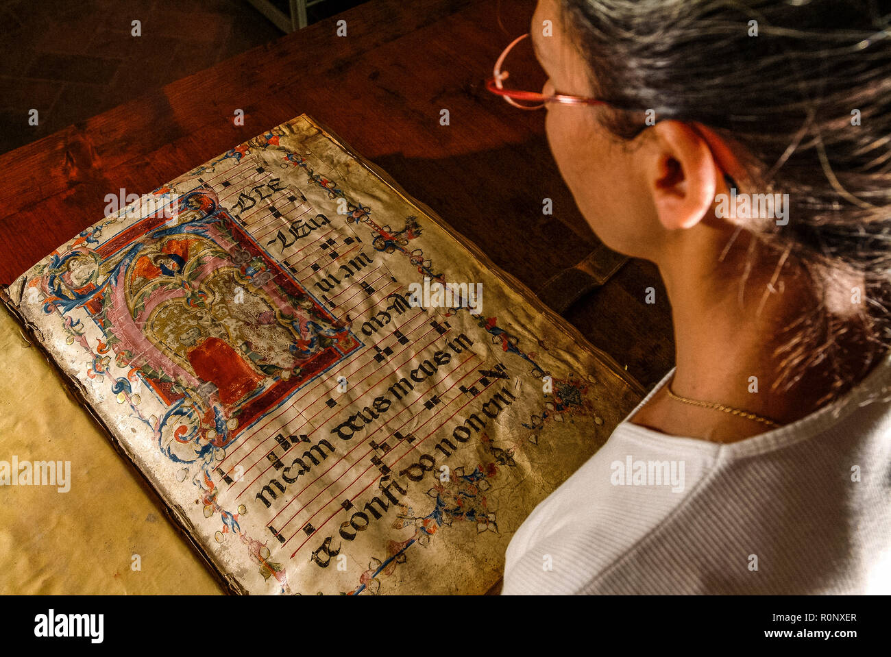 Italia Firenze antichi manoscritti antichi De'Medici famiglia Foto Stock