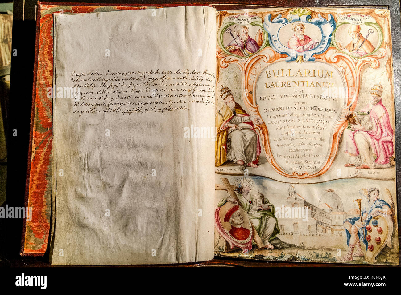 Italia Firenze antichi manoscritti antichi De'Medici famiglia Foto Stock