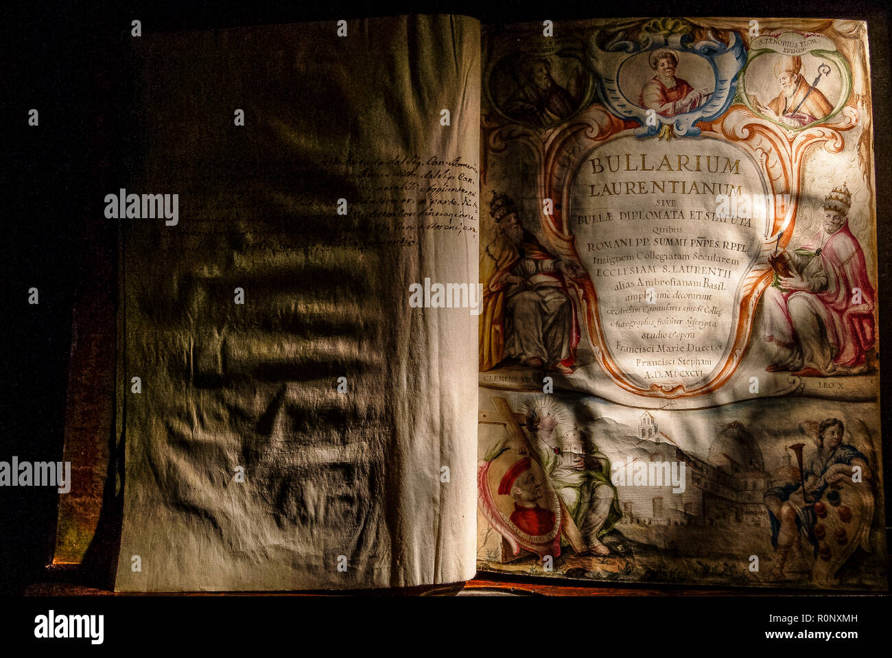 Italia Firenze antichi manoscritti antichi De'Medici famiglia Foto Stock