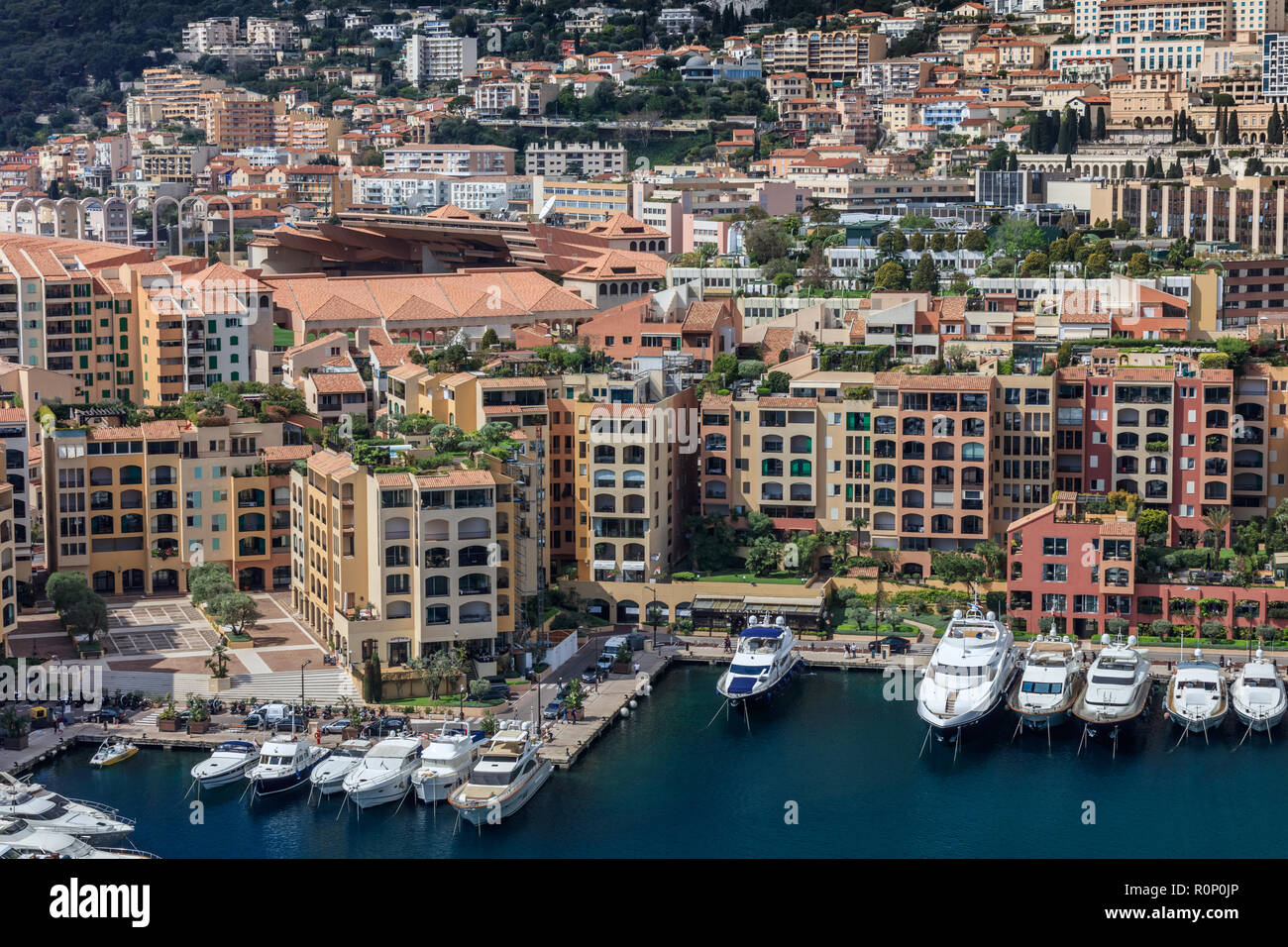 Il Principato di Monaco e Monte Carlo. Il Principato di Monaco è il secondo più piccolo e il paese più densamente popolato del mondo. Foto Stock