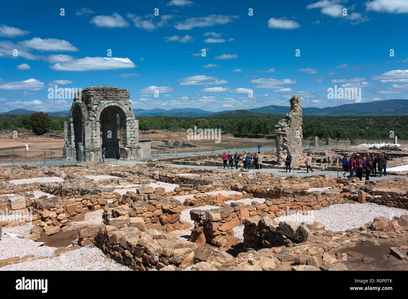 Le rovine romane di caparra, Guijo de Granadilla, Caceres provincia, regione Estremadura, Spagna, Europa Foto Stock
