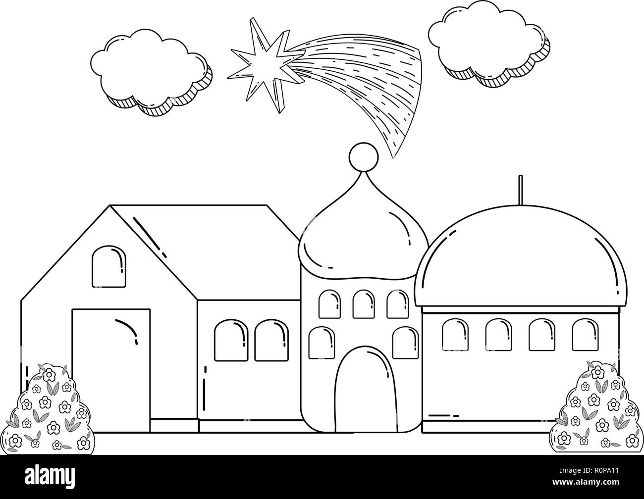 Adobe homes cartoon Illustrazione Vettoriale
