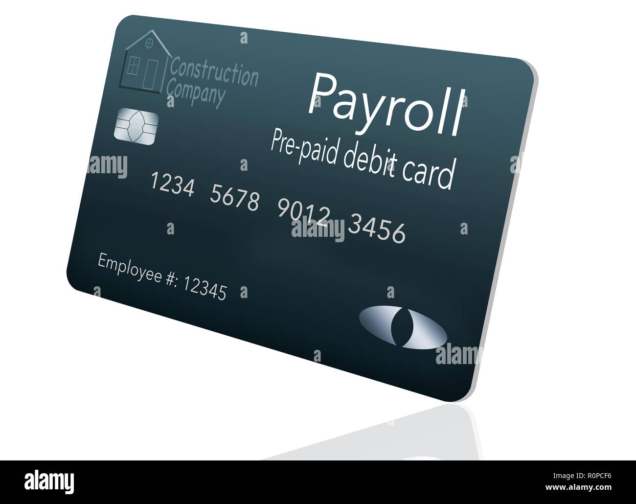 Qui è un libro paga con carta di debito. Si tratta di un pre-pagate carte di debito utilizzata per pagare ai dipendenti il loro libro paga i salari. Essa è e illustrazione. Foto Stock