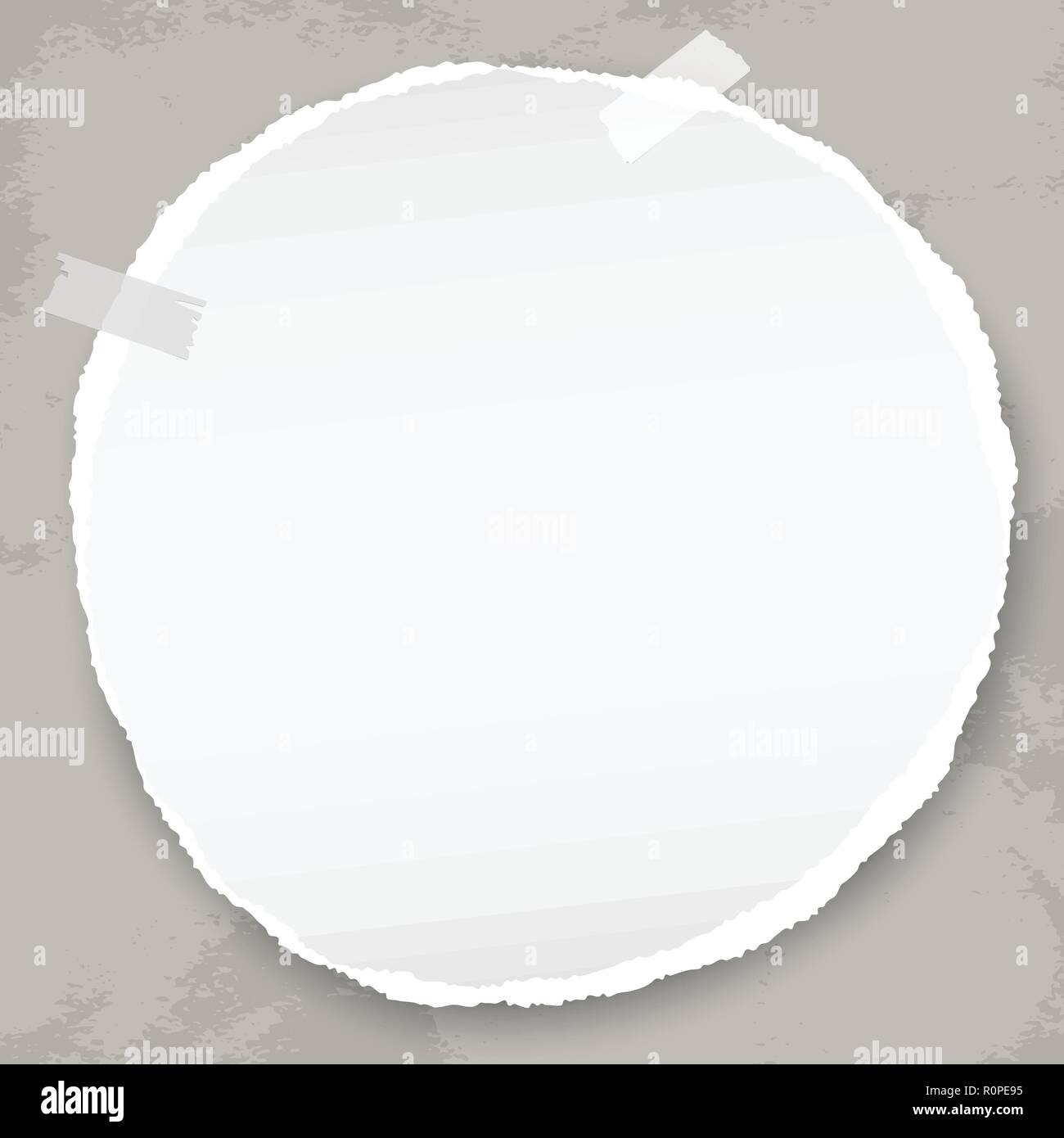 White round di carta strappata con ombra per testo o messaggio su grunge sfondo colorato. Illustrazione Vettoriale. Illustrazione Vettoriale