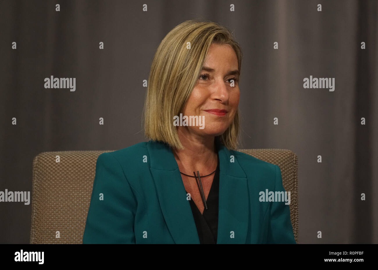 Montreal, Canada, 5 Novembre ,2018.Federica Mogherini,Alto Rappresentante della UE per gli Affari Esteri.Credit:Mario Beauregard/Alamy Live News Foto Stock