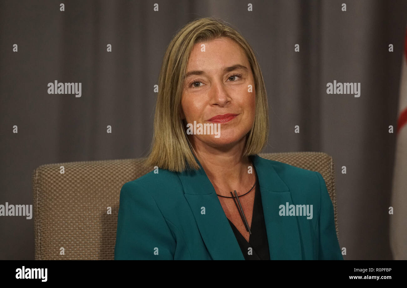 Montreal, Canada, 5 Novembre ,2018.Federica Mogherini,Alto Rappresentante della UE per gli Affari Esteri.Credit:Mario Beauregard/Alamy Live News Foto Stock