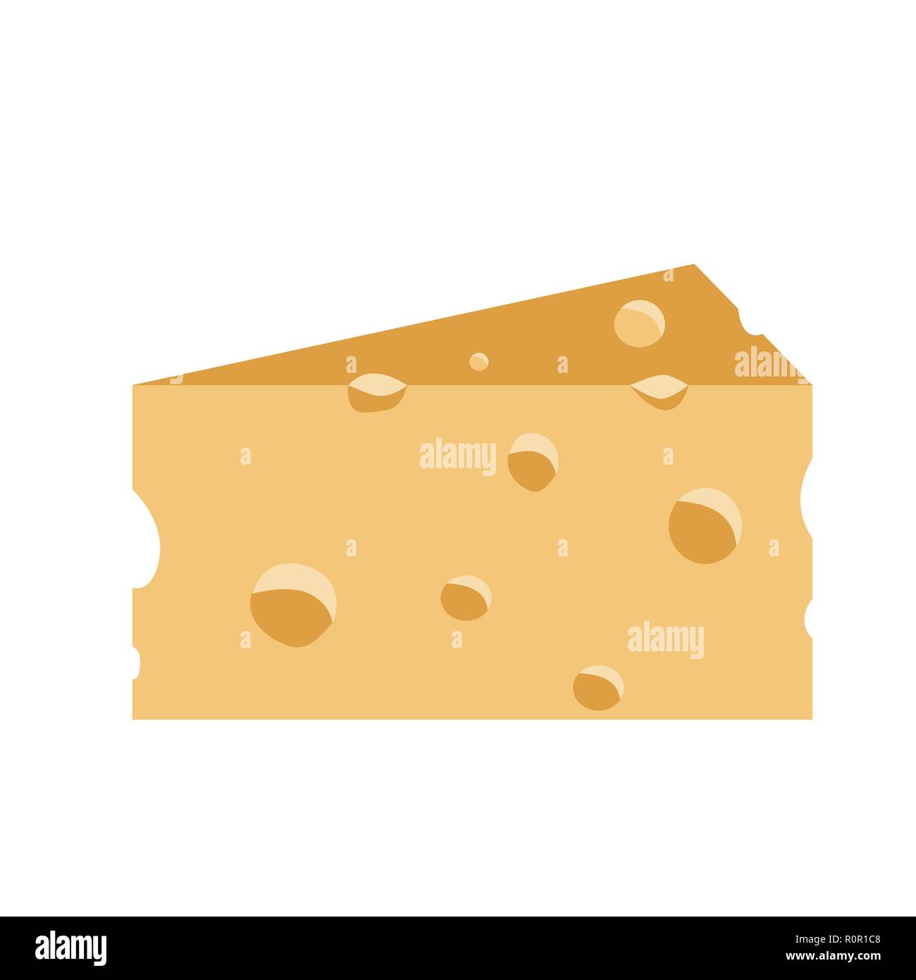 Pezzo di formaggio. Illustrazione di vettore isolato su bianco Illustrazione Vettoriale