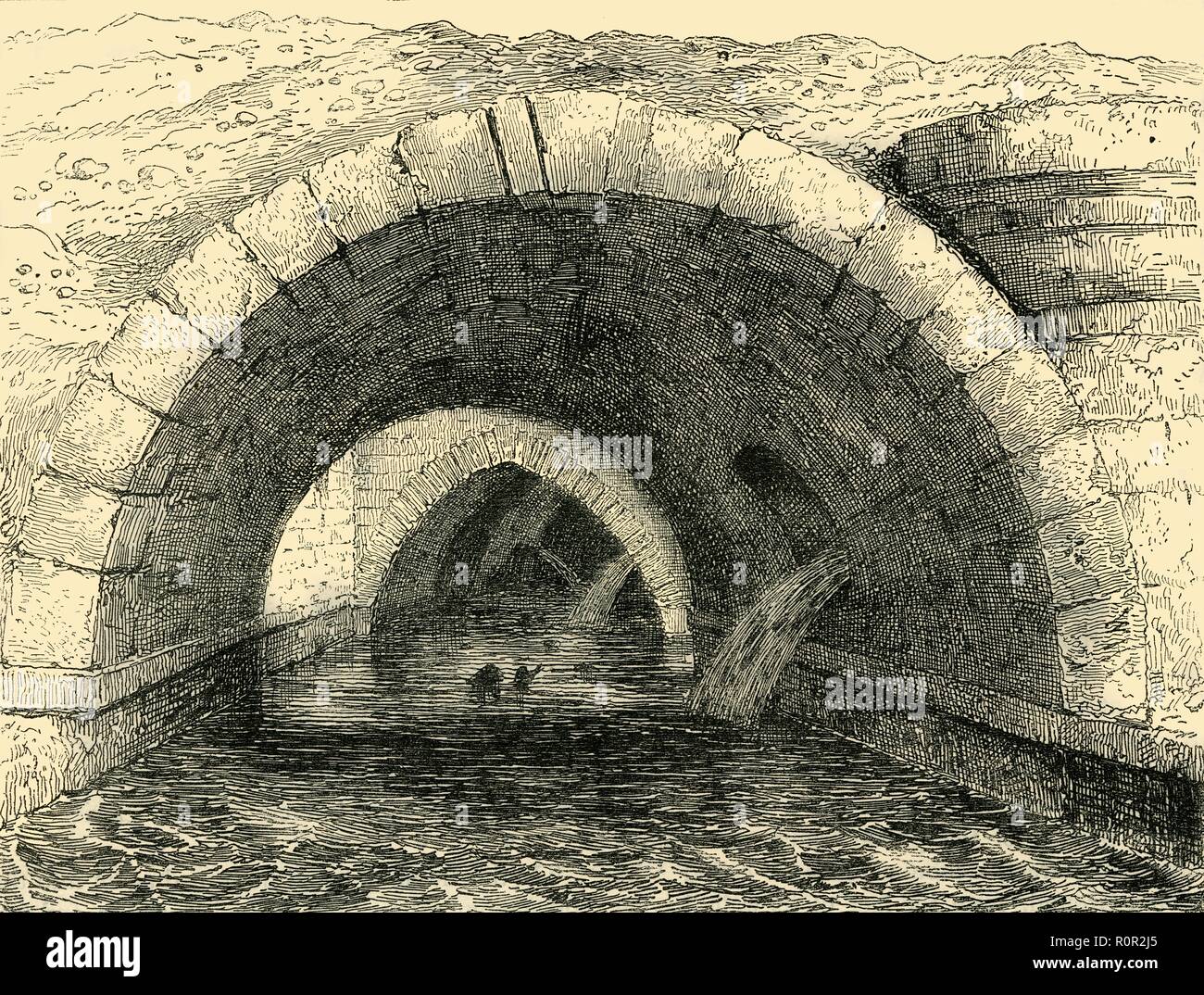 "Resti del vecchio ponte di Holborn', (c1872). Creatore: sconosciuto. Foto Stock