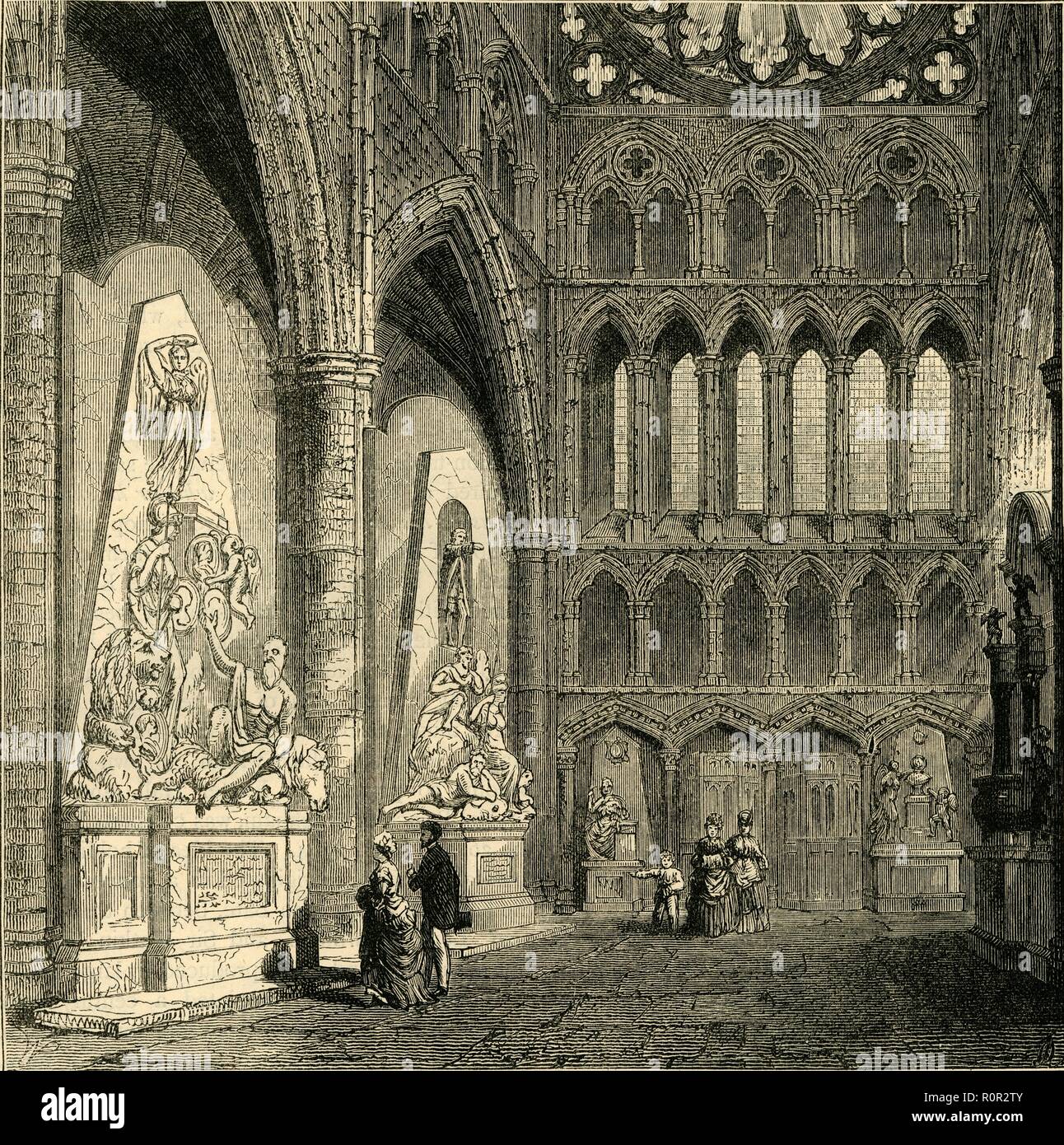 "Transetto nord di Westminster Abbey, 1830", (1881). Creatore: sconosciuto. Foto Stock