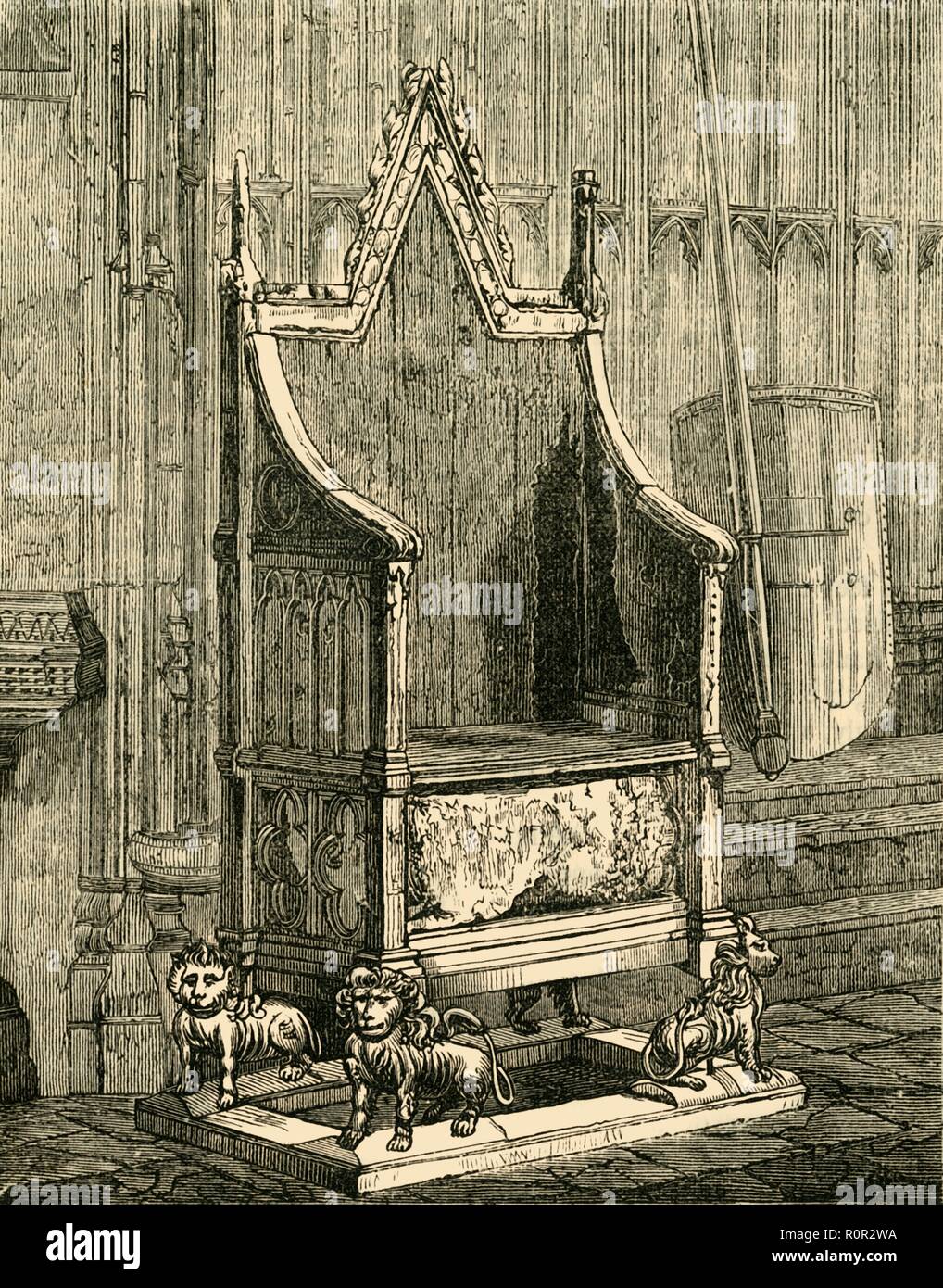 'L'Incoronazione Chair", (1881). Creatore: sconosciuto. Foto Stock