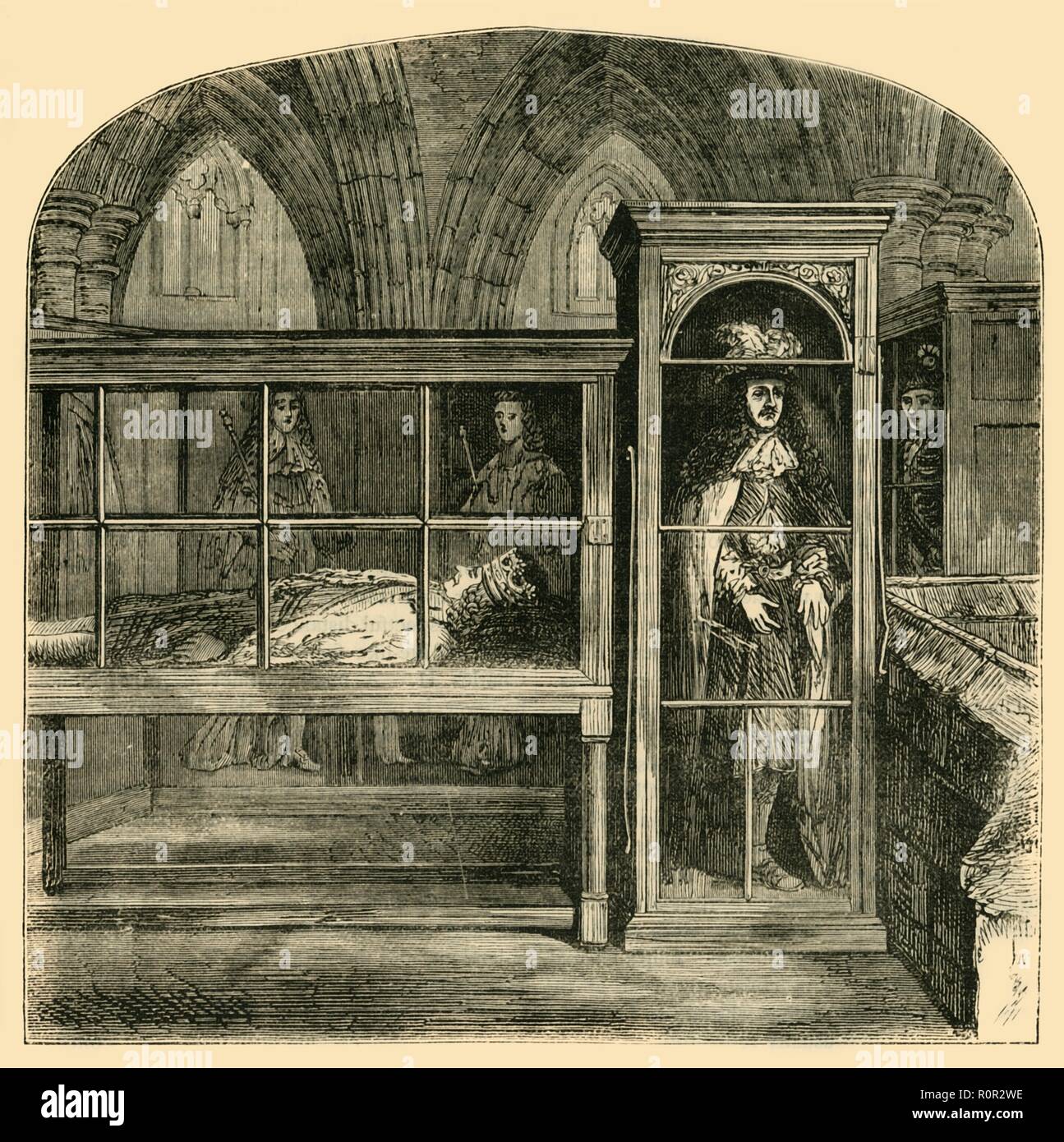 'Le Figure di Cera nella Westminster Abbey', (1881). Creatore: sconosciuto. Foto Stock