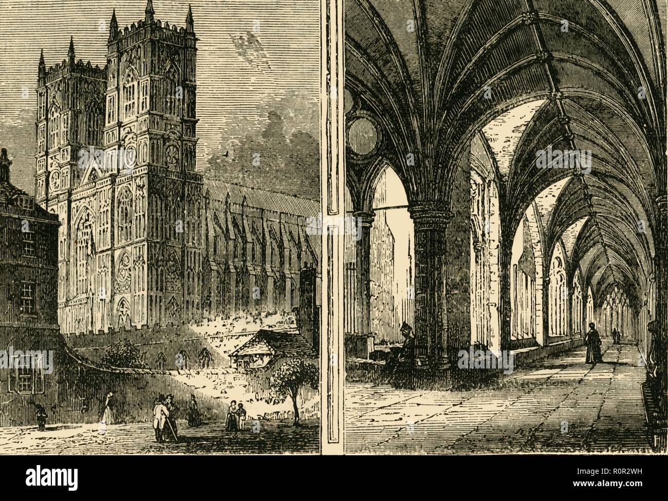 " Il Western torri e chiostri di Westminster Abbey', (1881). Creatore: sconosciuto. Foto Stock