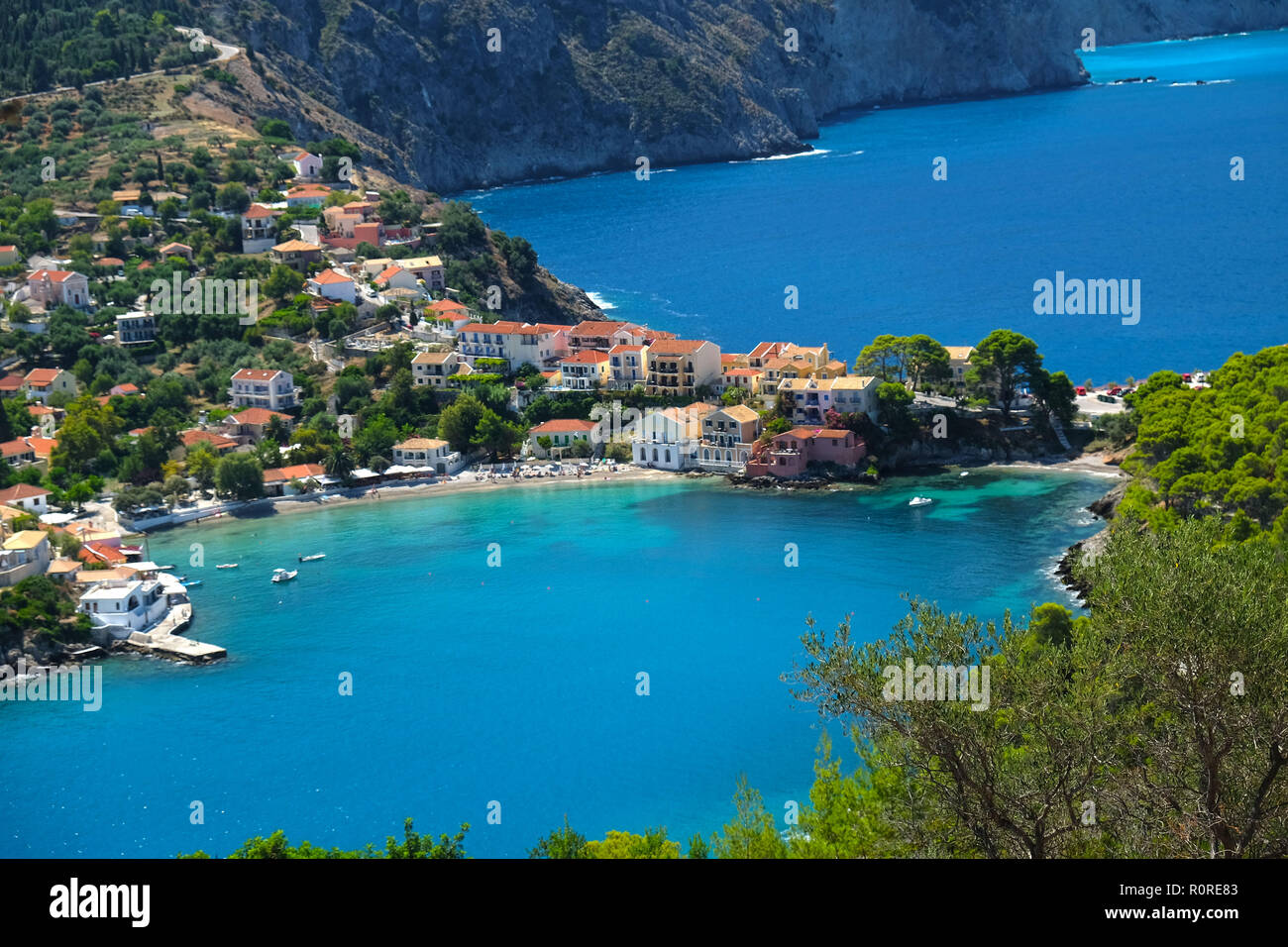 Assos, CEFALLONIA, ISOLE Geek, Grecia Foto Stock