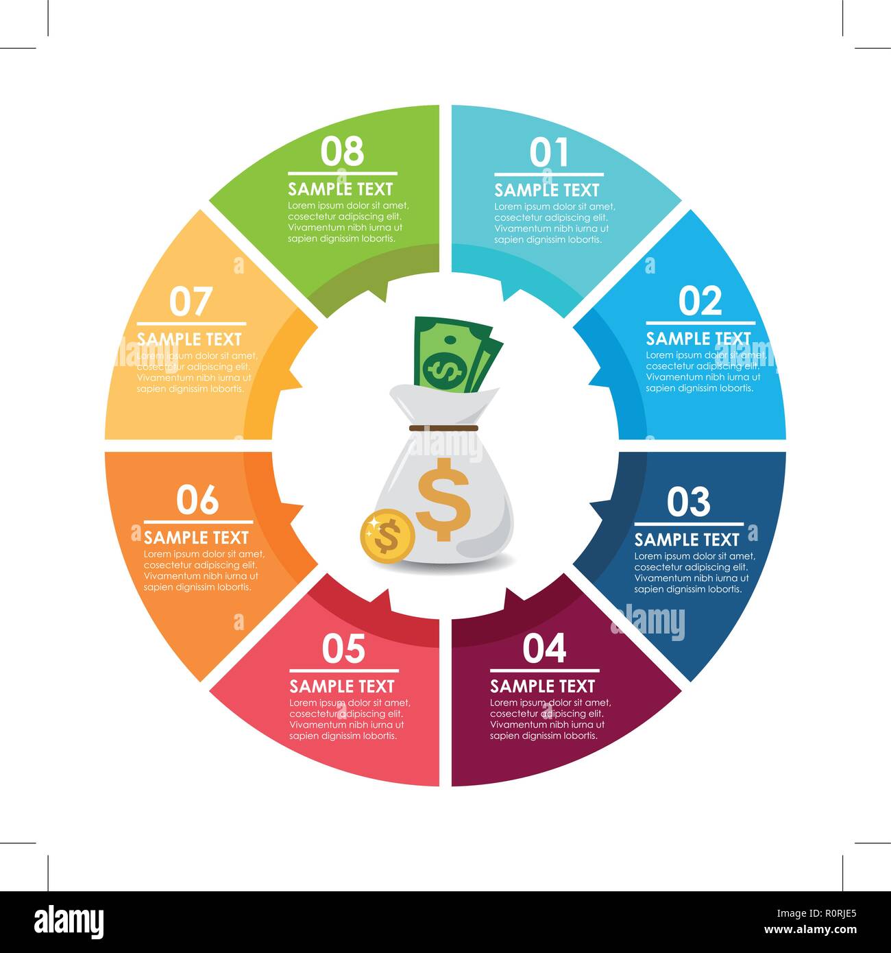 Cerchio di denaro info-grafica. Illustrazione Vettoriale Illustrazione Vettoriale