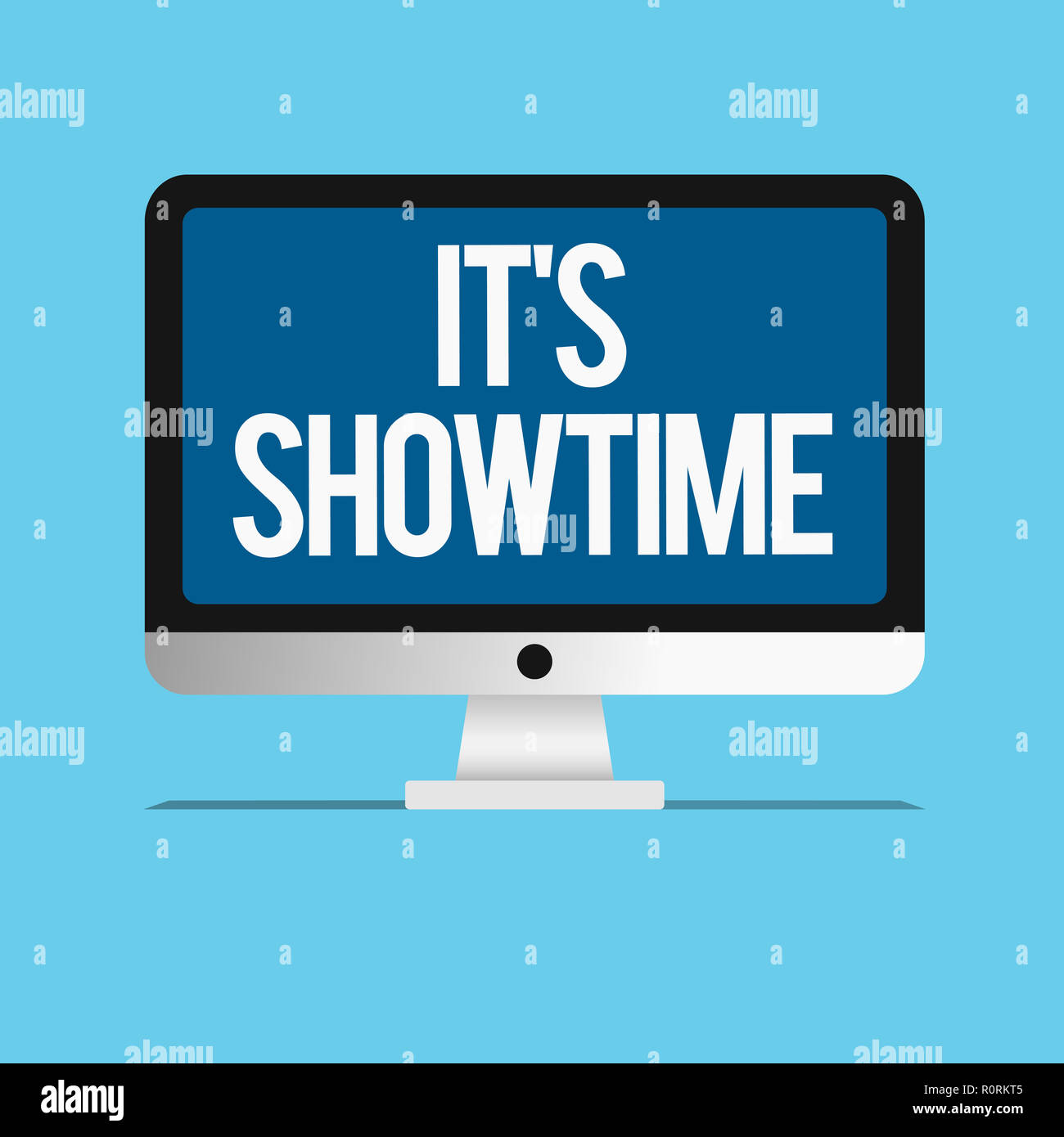 Conceptual la scrittura a mano mostra che s è Showtime. Business photo vetrina pianificato il tempo effettivo in cui una mostra o qualcosa comincia. Foto Stock