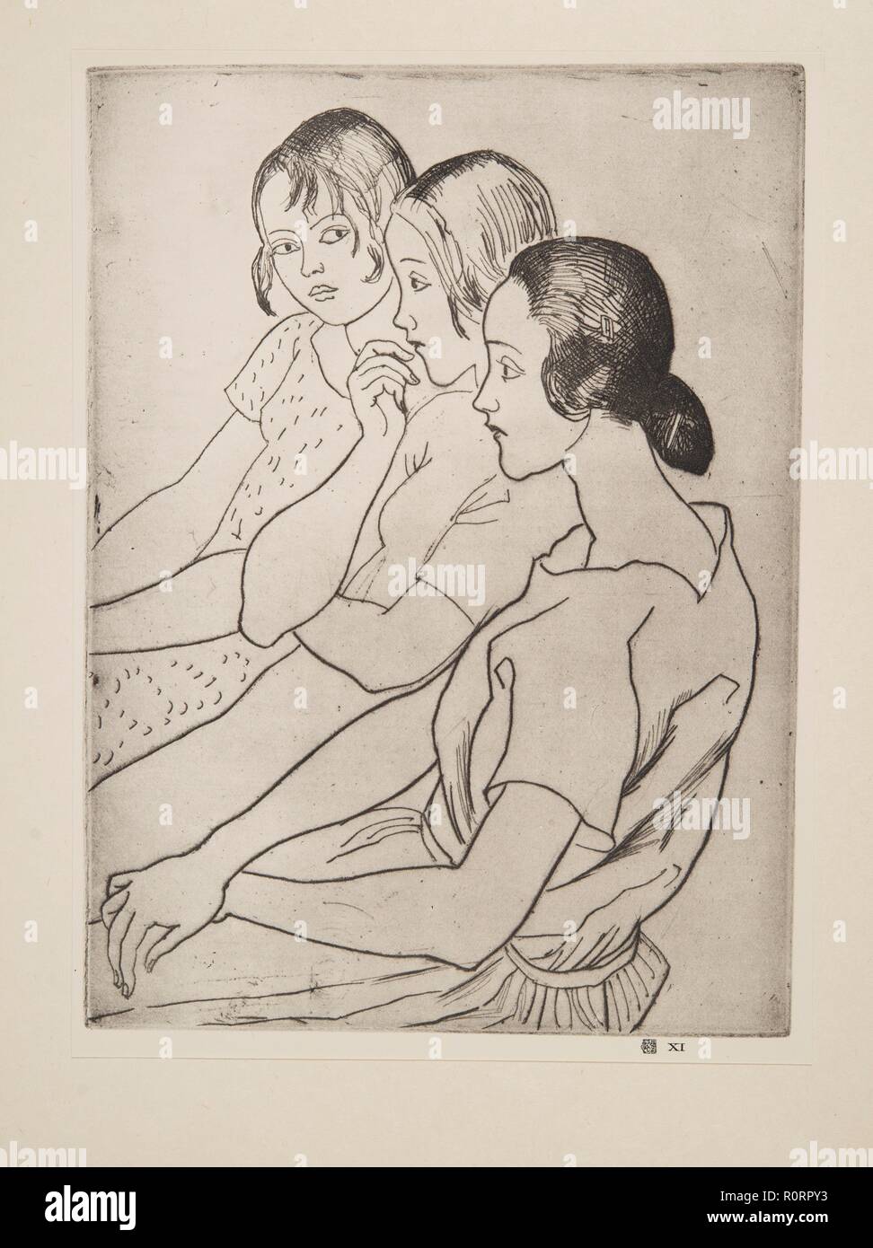 Le ragazze del paese, pub. 1927. Creatore: Laura Knight (1877 - 1970). Foto Stock