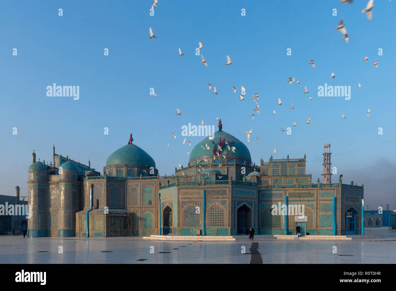 Architettura del Santuario di Hazrat Ali, chiamato anche la Moschea Blu, Mazar-e Sharif, Afghanistan Foto Stock