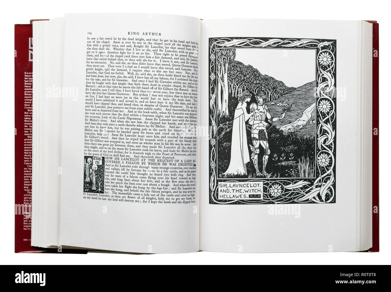 Le morte d'Arthur di Sir Thomas Malory. Illustrazione Sir Launcelot e la Strega Hellawes da Aubrey Beardsley Foto Stock