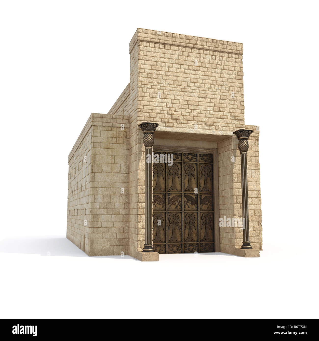 Tempio di Salomone su bianco. 3D illustrazione Foto Stock