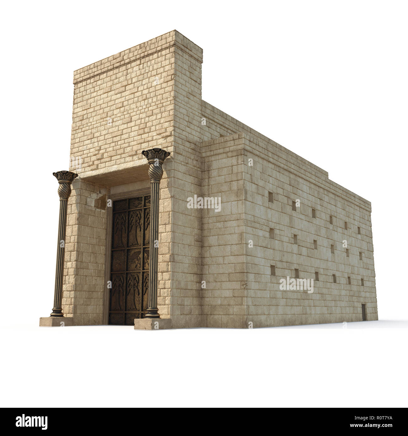 Tempio di Salomone su bianco. 3D illustrazione Foto Stock
