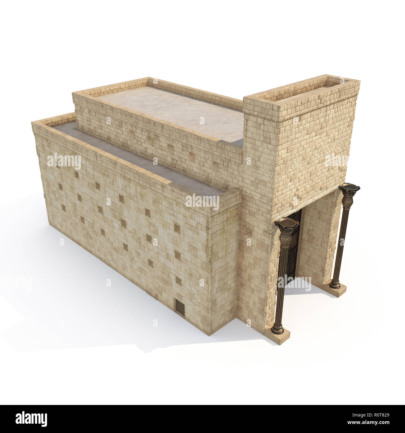 Il re Salomone il tempio sul bianco. 3D illustrazione Foto Stock