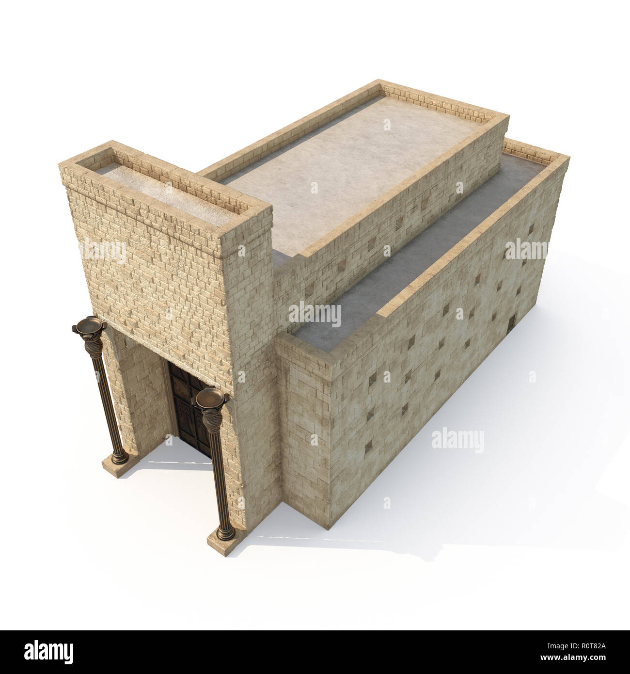 Il re Salomone il tempio sul bianco. 3D illustrazione Foto Stock