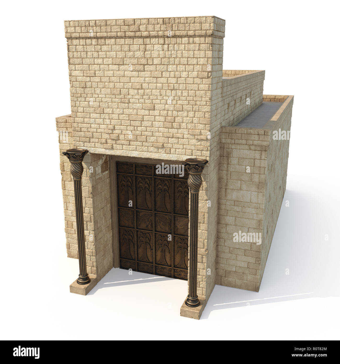 Il re Salomone il tempio sul bianco. 3D illustrazione Foto Stock