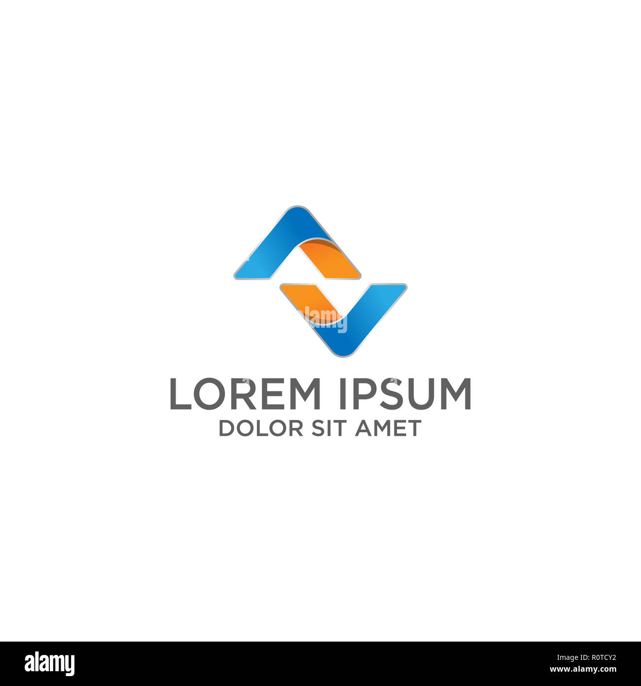 Creative iniziale minimo AV icona logo design nel vettore formato illustrator con disegno astratto modello Foto Stock