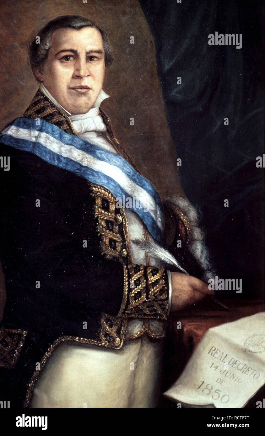 BRAVO MURILLO , JUAN POLITICO ESPAÑOL . A FREGENAL DE LA SIERRA , 1803 - 1873 OLEO ANONIMO Ministerio de Hacienda . MADRID. Foto Stock