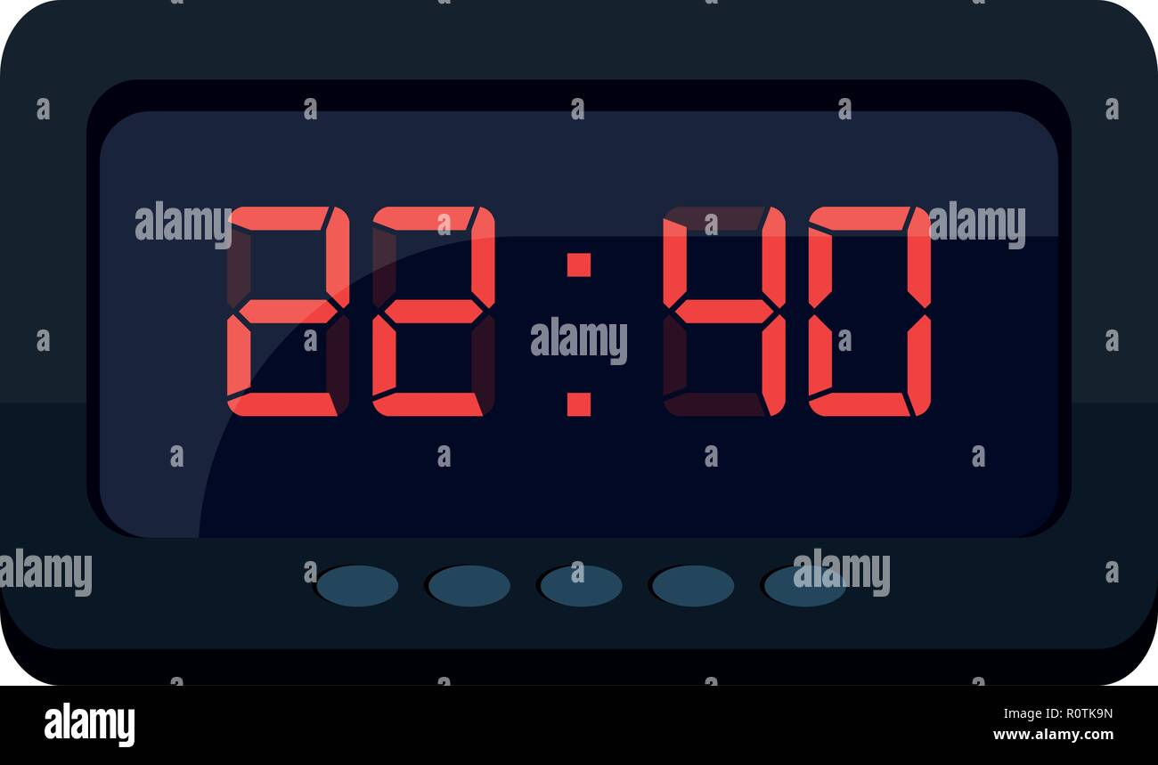 Orologio digitale tempo su sfondo bianco illustrazione vettoriale Immagine  e Vettoriale - Alamy