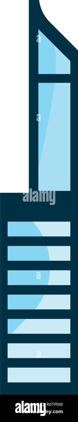 Edificio futuristico innovazione su sfondo bianco illustrazione vettoriale Illustrazione Vettoriale