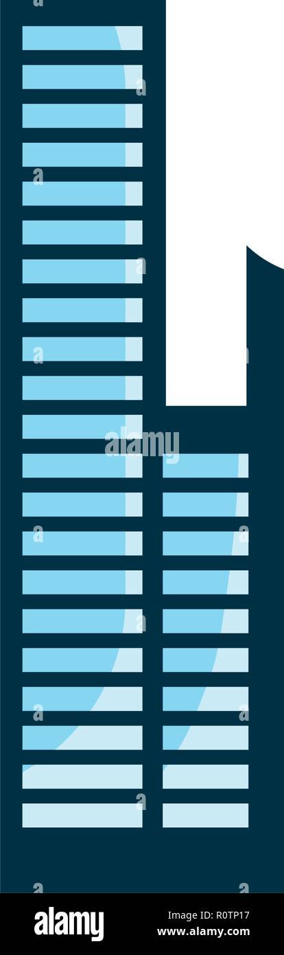 Edificio futuristico innovazione su sfondo bianco illustrazione vettoriale Illustrazione Vettoriale