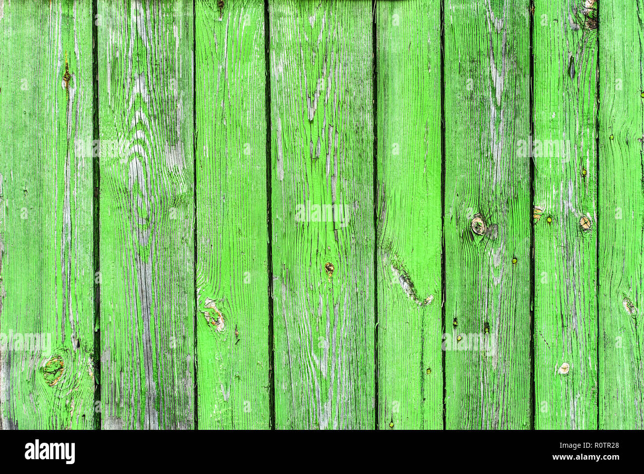 Il legno verde texture di sfondo dal vecchio tavole di legno, sfald vernice, vernice peel e crepe. Foto Stock