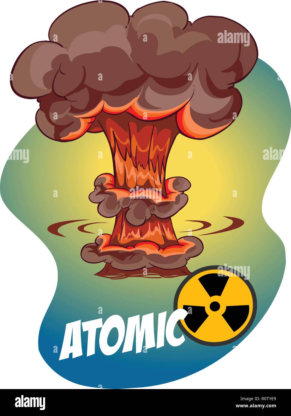 Vettore - esplosione nucleare nube a fungo Illustrazione Vettoriale