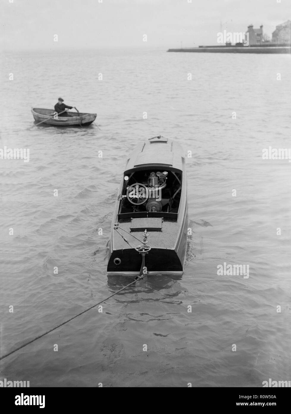 21 motore a piè di pagina che mostra il lancio di motori, 1914. Creatore: Kirk & Figli di Cowes. Foto Stock