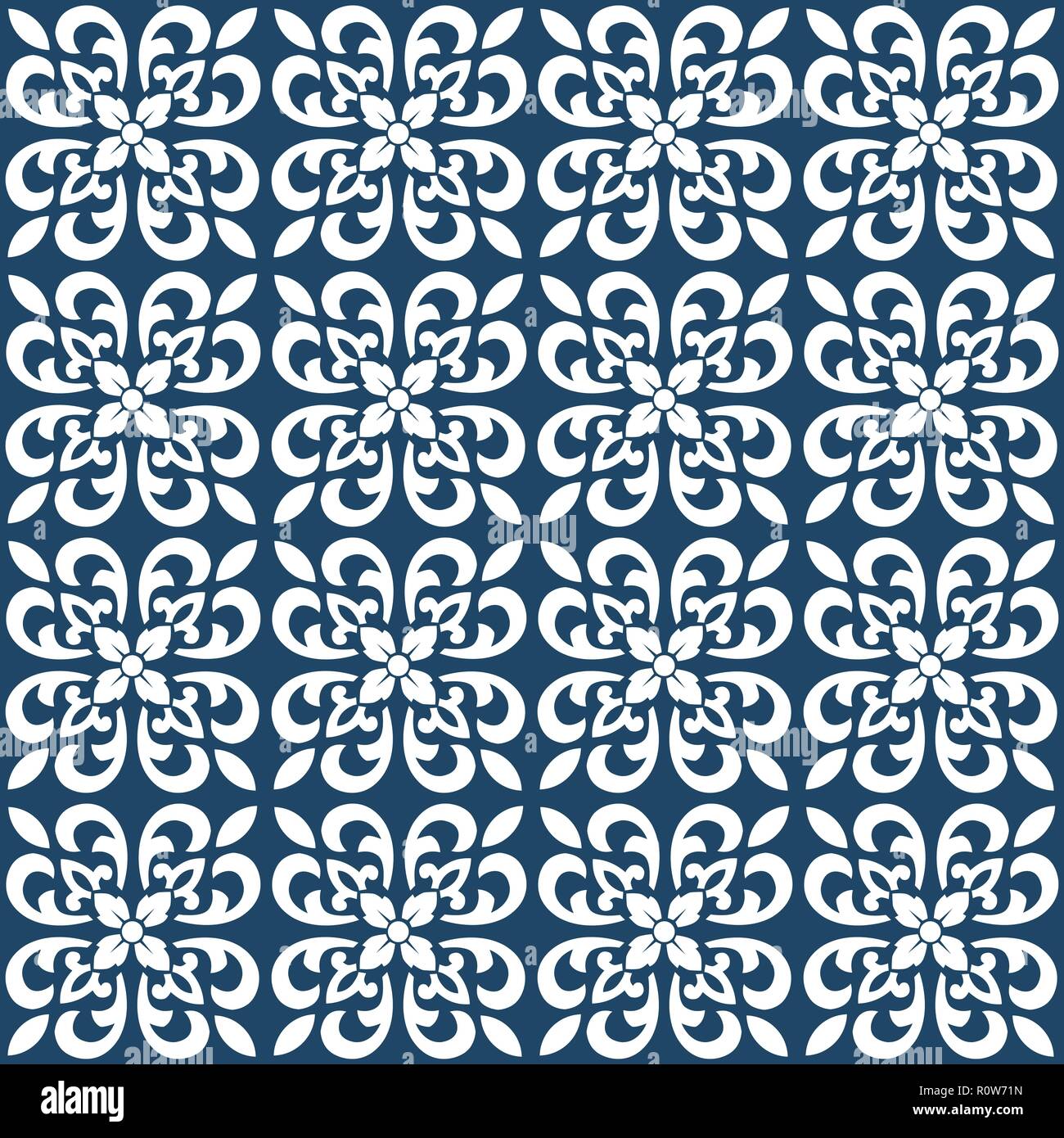 Stile portoghese pattern, usualmente utilizzati nelle piastrelle in Spagna, Portogallo e altri paesi del bacino del Mediterraneo Illustrazione Vettoriale