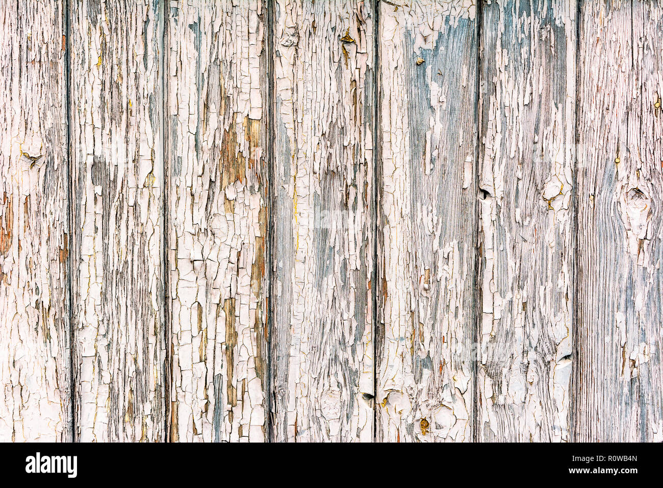 Texture in legno, legno, sfondo bianco sfald vernice, vernice peel e crepe. Foto Stock