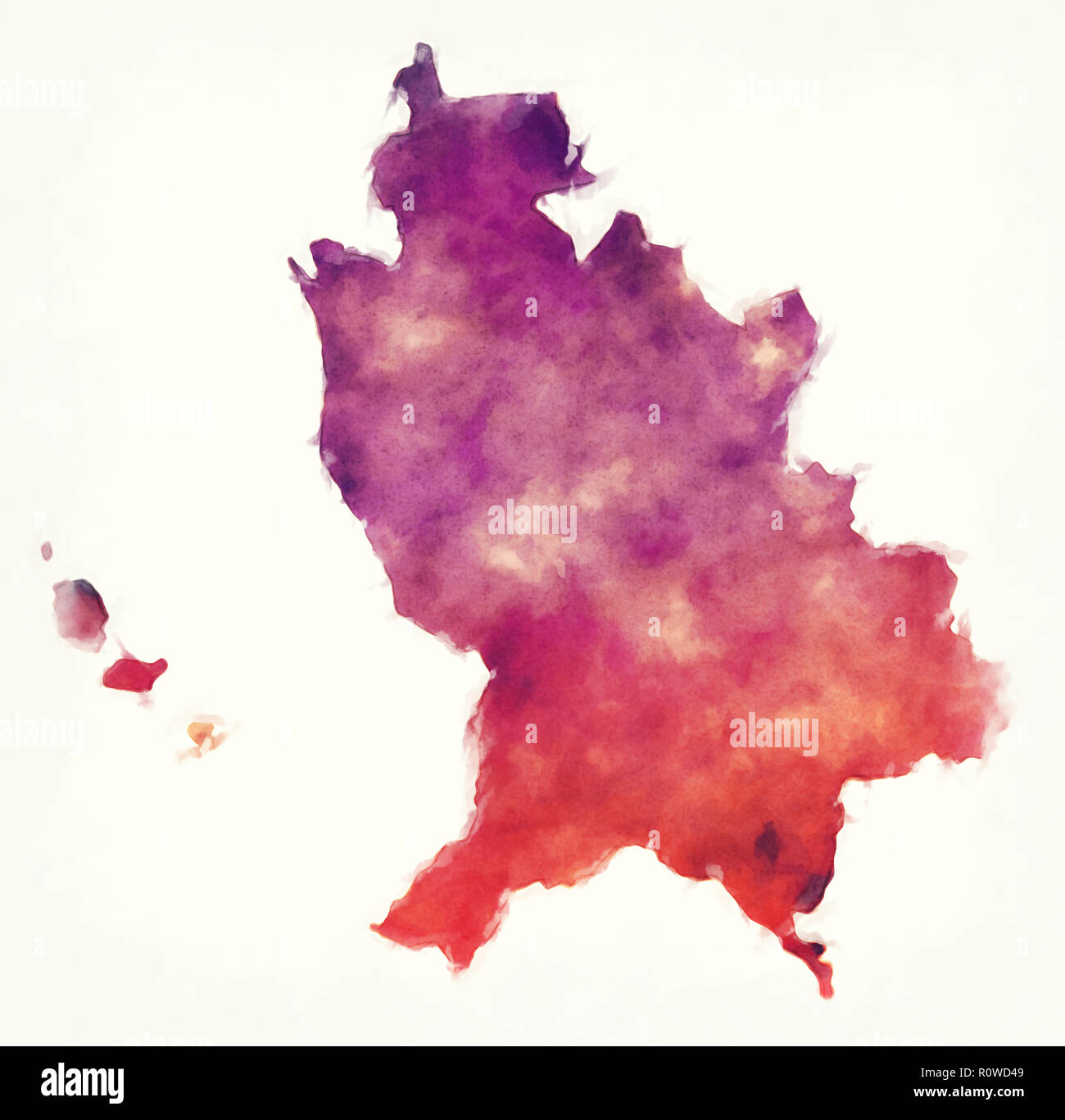 Nayarit mappa dello stato del Messico di fronte a uno sfondo bianco Foto Stock